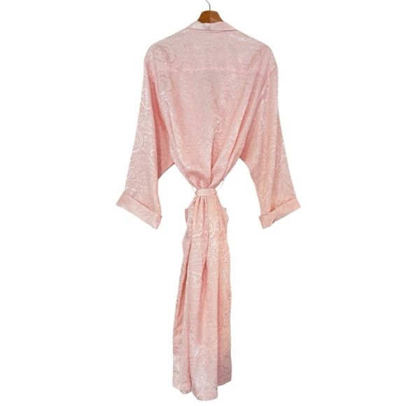 VICTORIA’S SECRET Vintage Gold Label Silky Paisley Pink Robe Size M - Picture 4 of 14